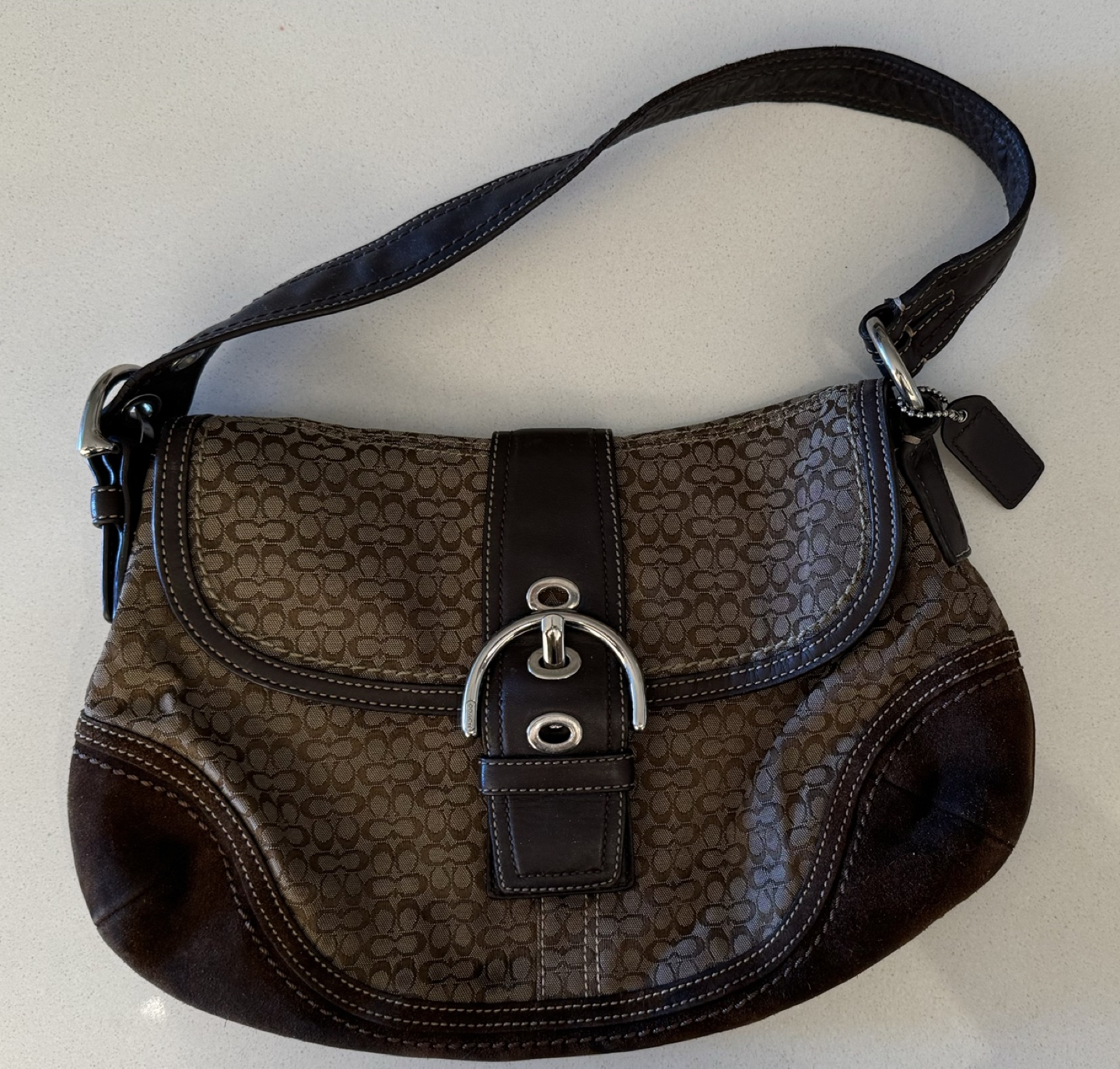 Coach Signature Brown Handbag (Authentic)