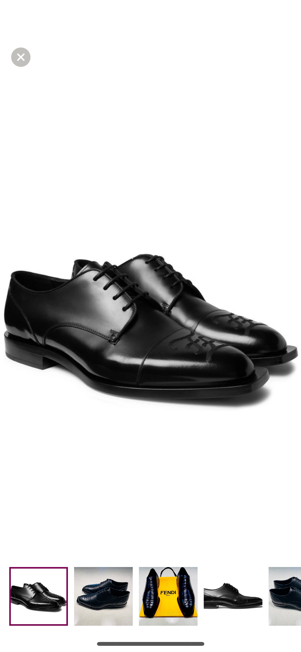 Fendi Black Leather FF Karligraphy Lace Up Derby