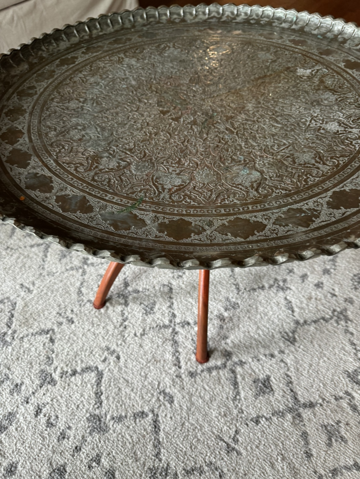 Antique Metal Tray Table - photo 2