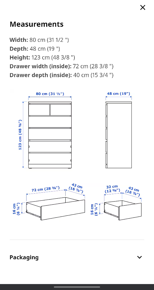 Ikea MALM 6 drawer dresser - photo 5