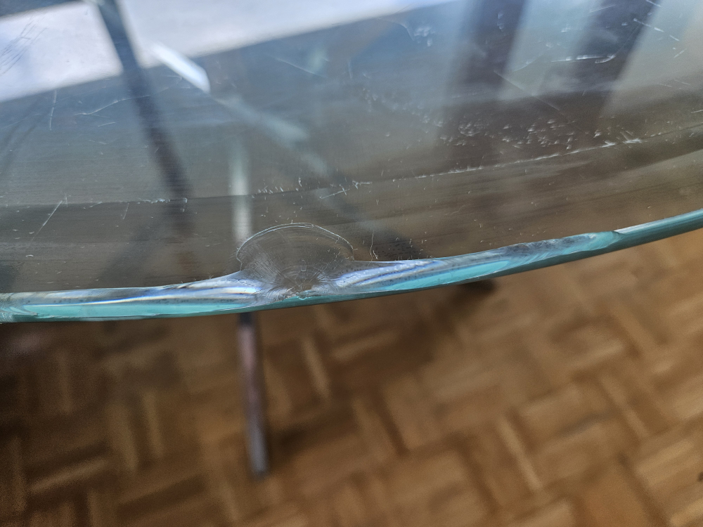 Glass Table with Chrome Base - photo 2