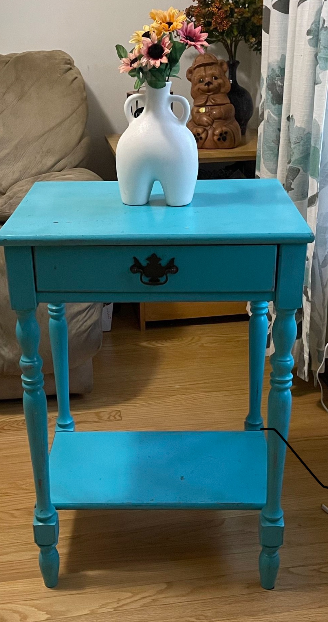 Teal End Table Please Check more pictures description - photo 2