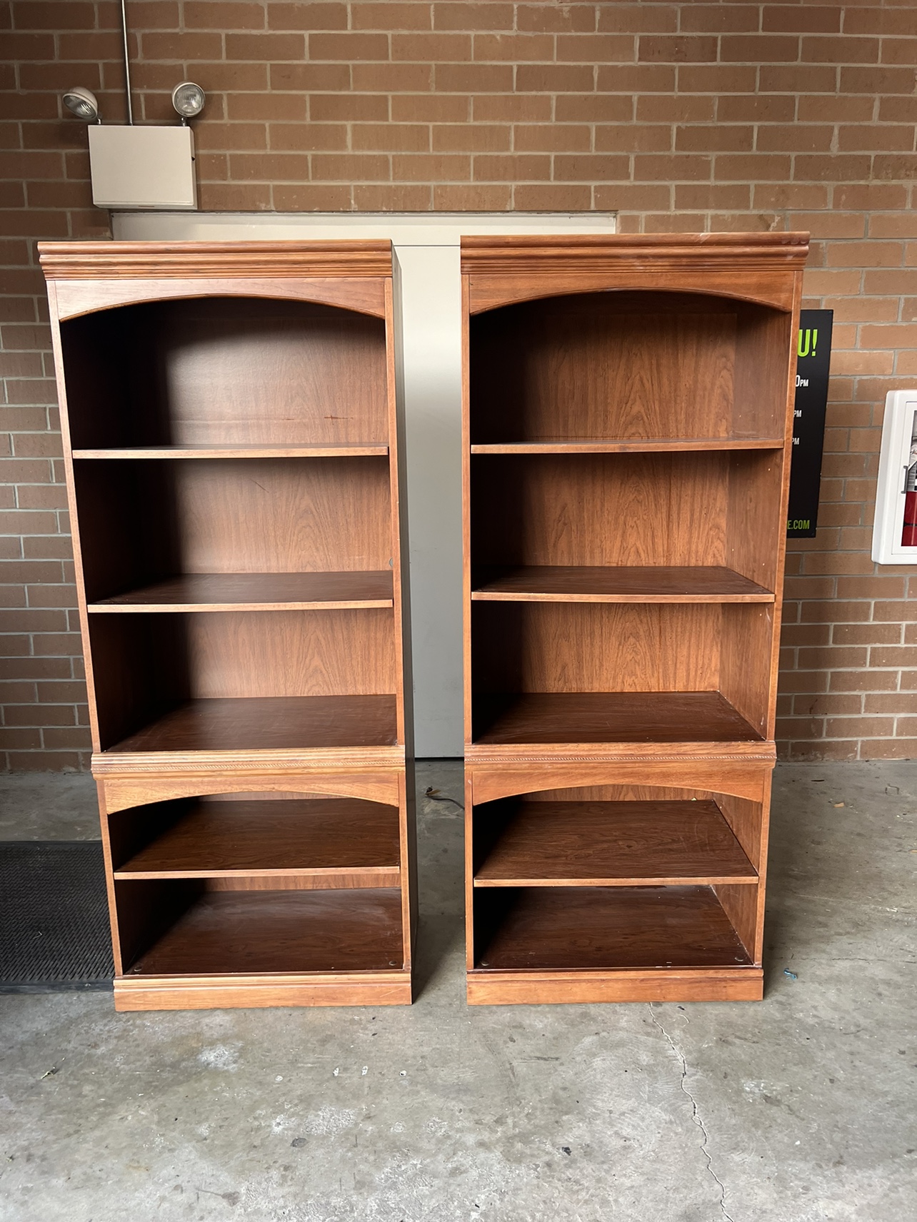 Set if 2 Wooden Bookcases with loghts