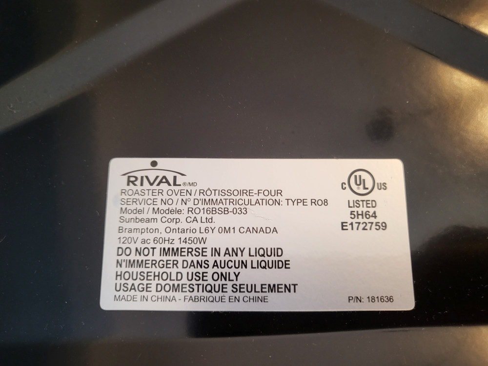 Rival Roaster Oven image indicator(4)