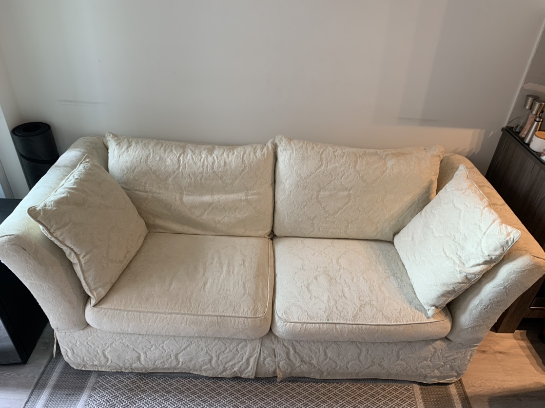 Cream Sofa with Cushions Couch - photo 2