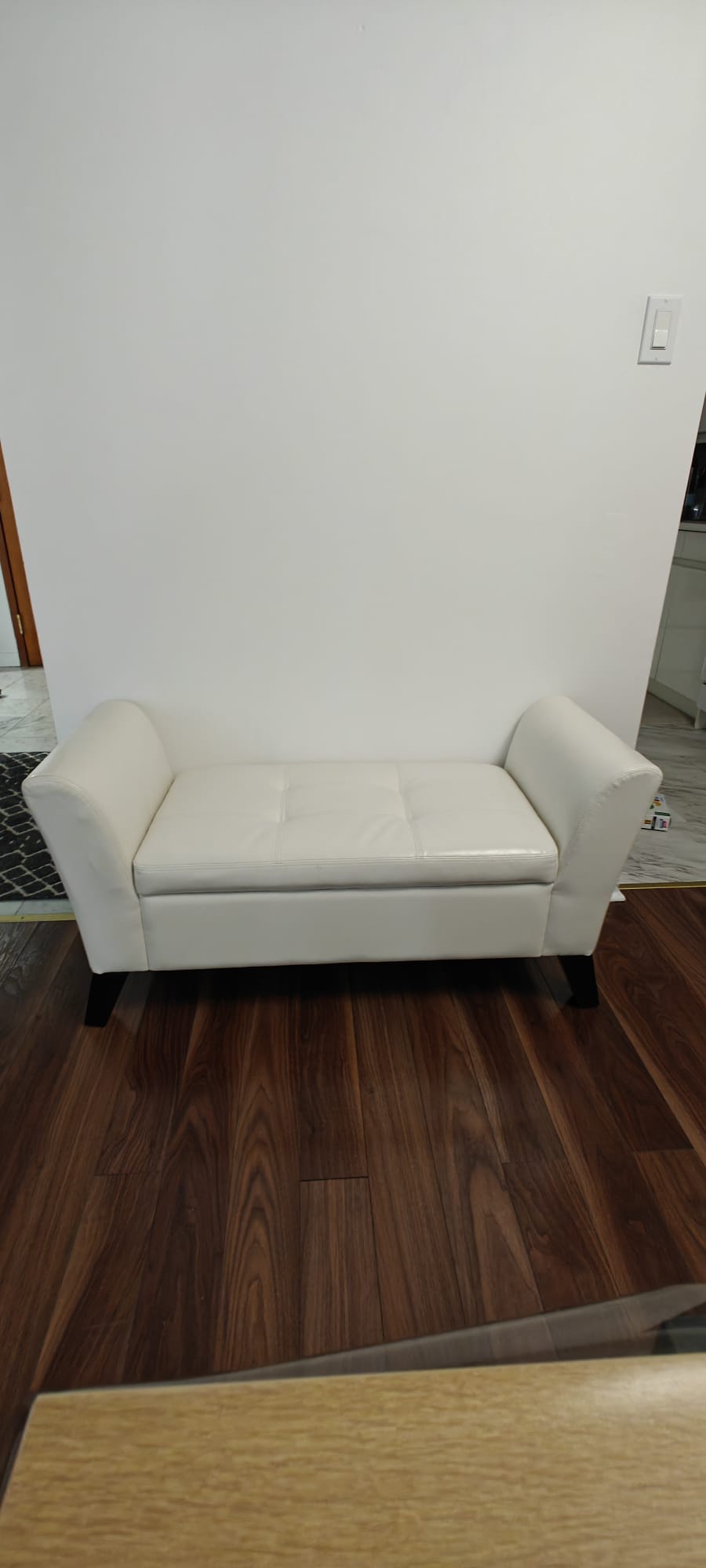 White Storage Bench/Chaise thumbnail