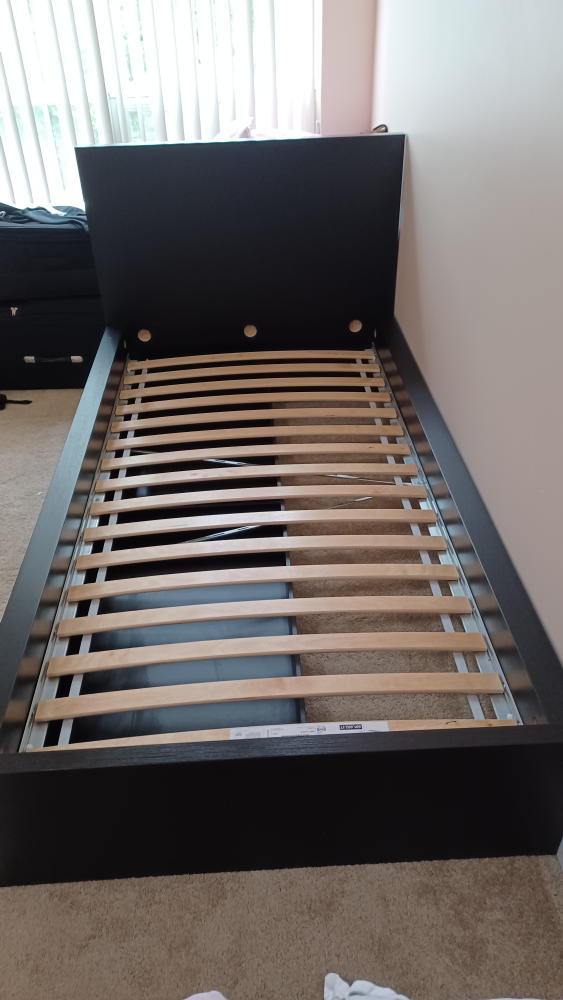high bed frame with 2  storage boxes twin - photo 2