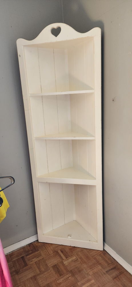 White Corner Shelf Unit