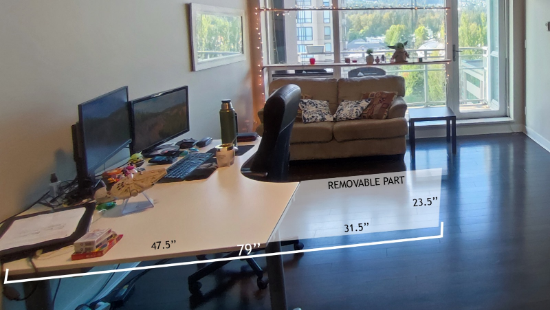 White Corner Desk adjustable height - photo 4