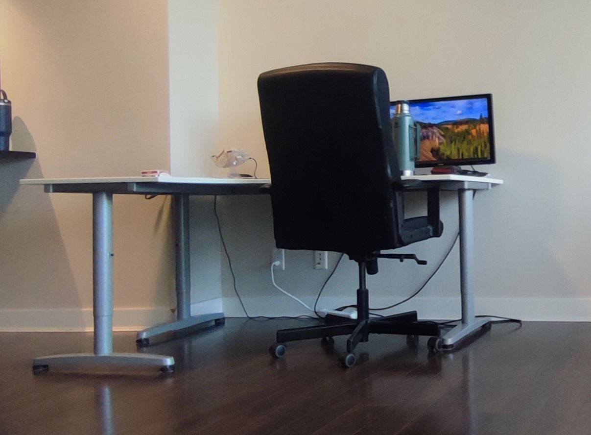 White Corner Desk adjustable height - photo 5