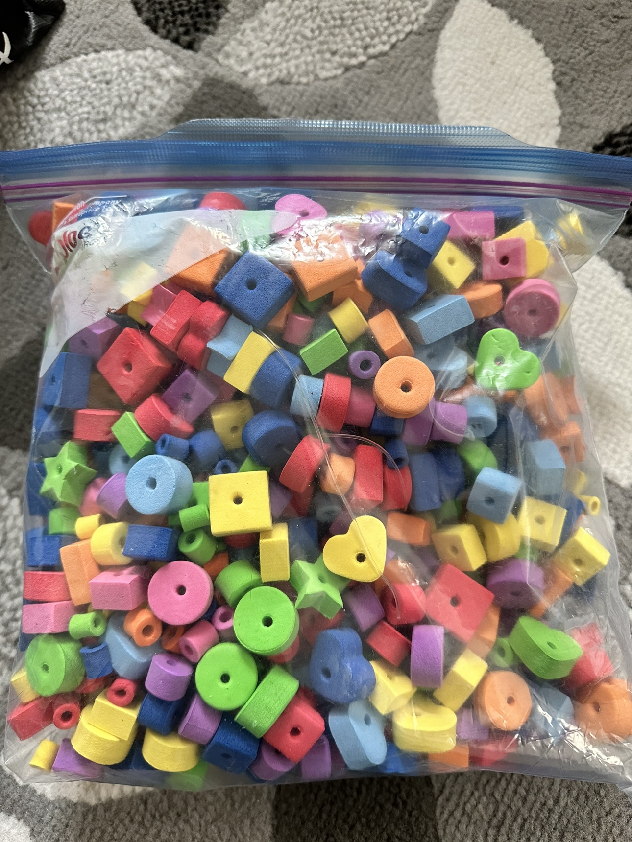 Foam shapes for fine motor development