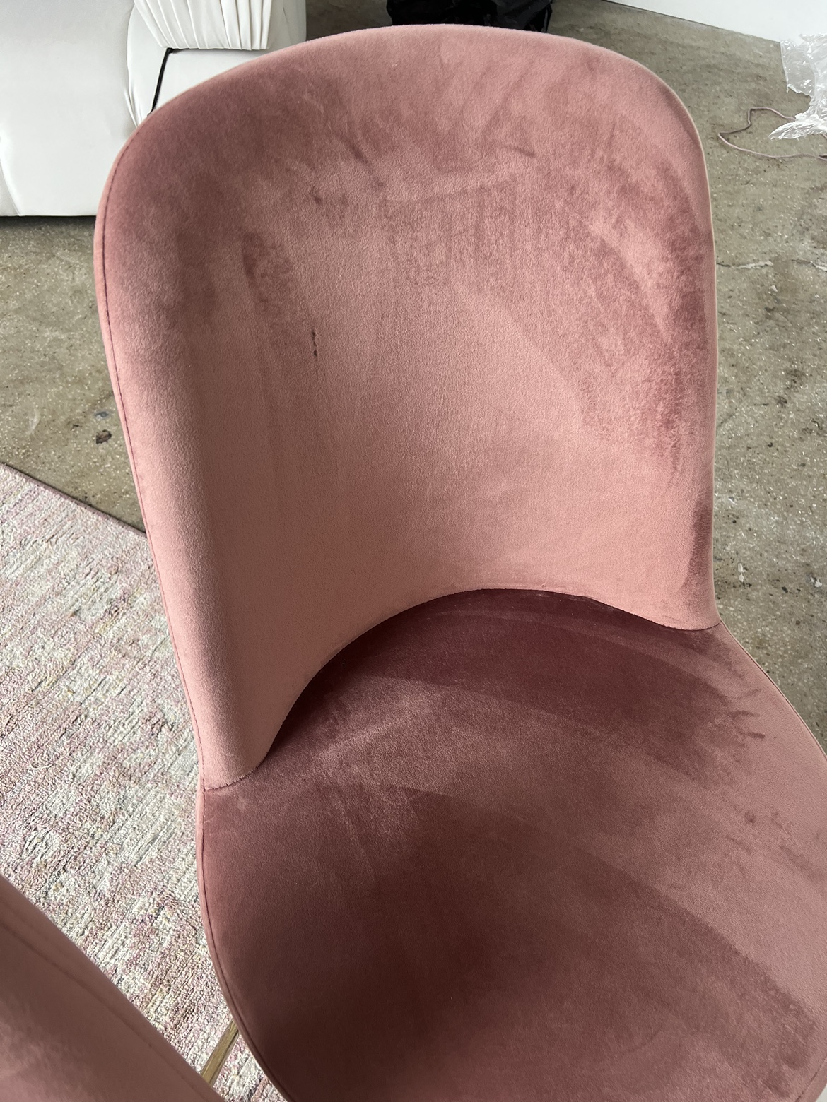 Blush Pink Velvet Upholstered Side Chairs - photo 5