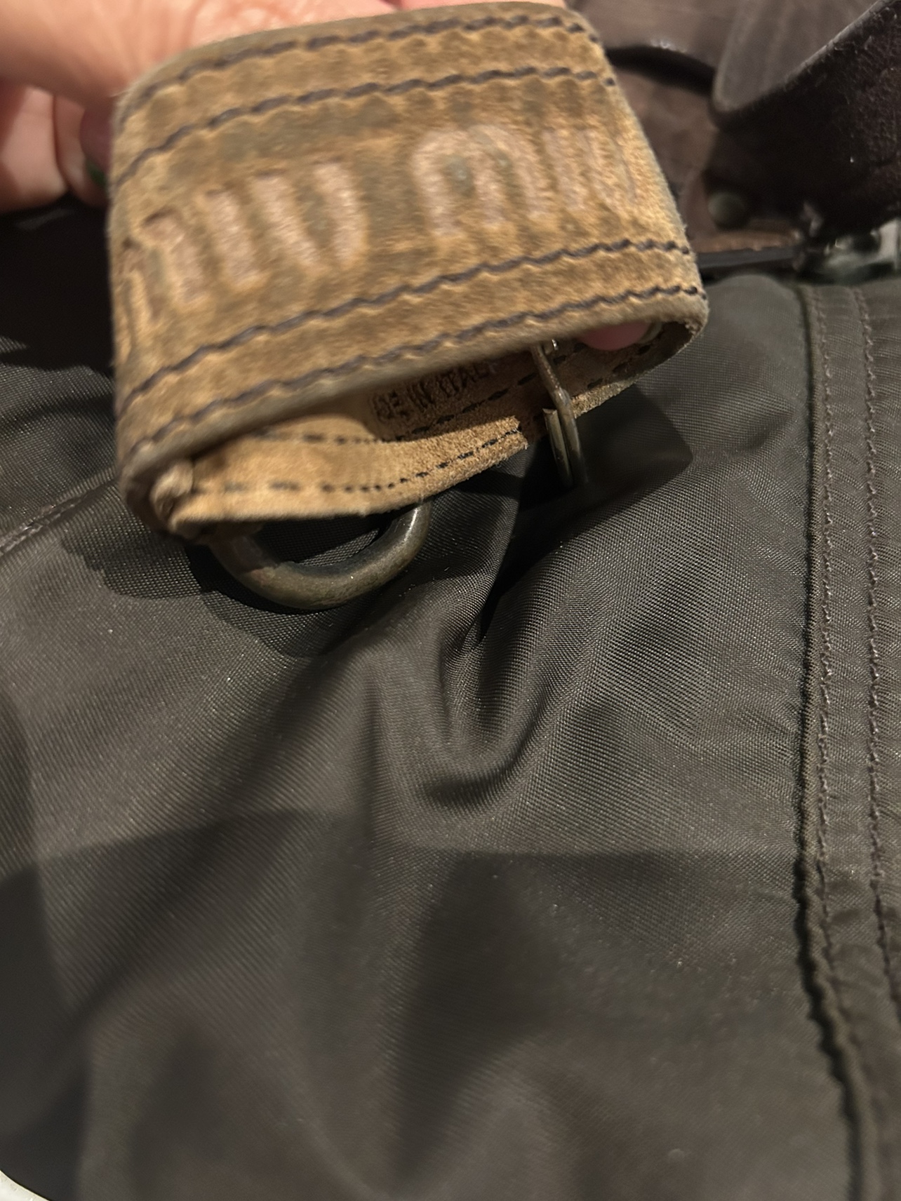 Miu Miu by Prada Brown Leather and Nylon bag/ Tote Bag image indicator(8)