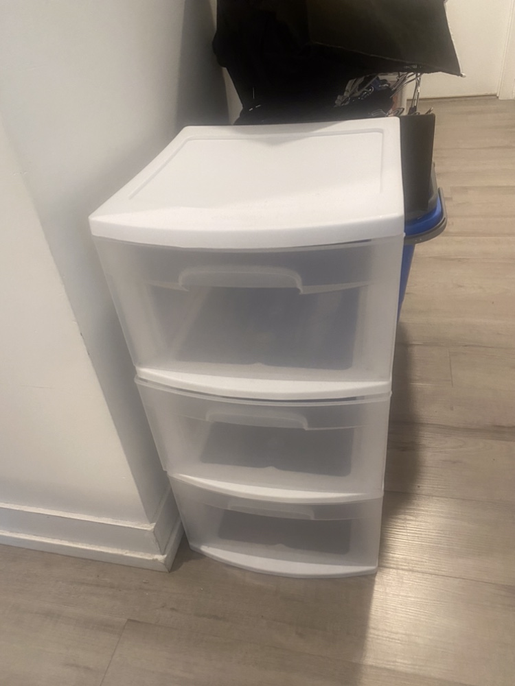 2 plastic storage bins. pick up square one serious only image indicator(2)