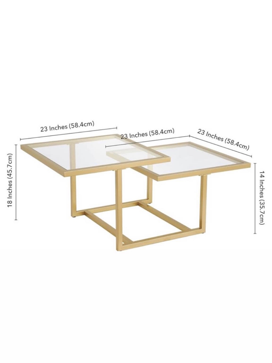 Gold Metal and Glass Coffee Table - photo 3