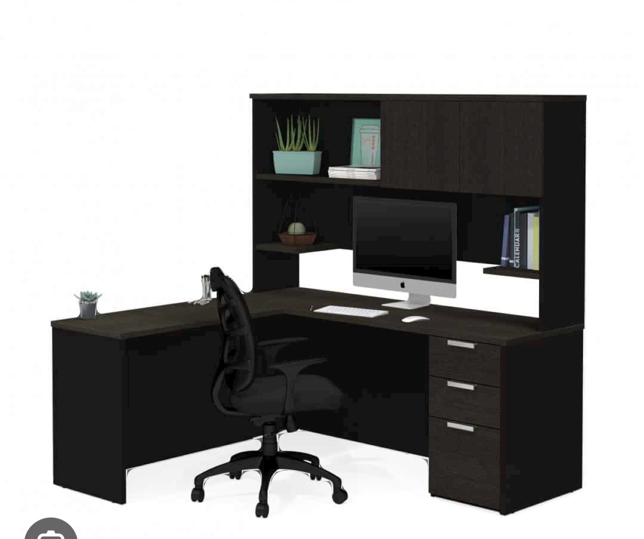 L-Shaped Desk with Hutch