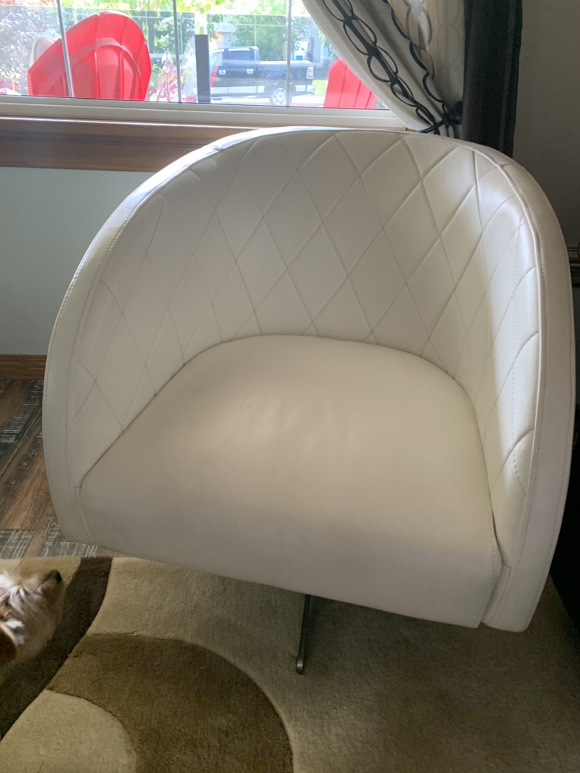 Modern white chair vinyl