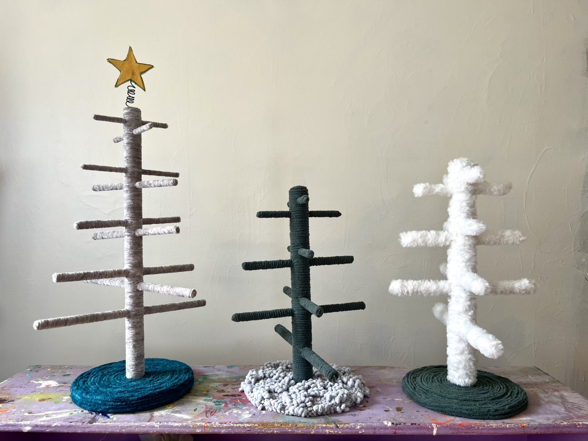Yarn Wrapped Christmas Trees