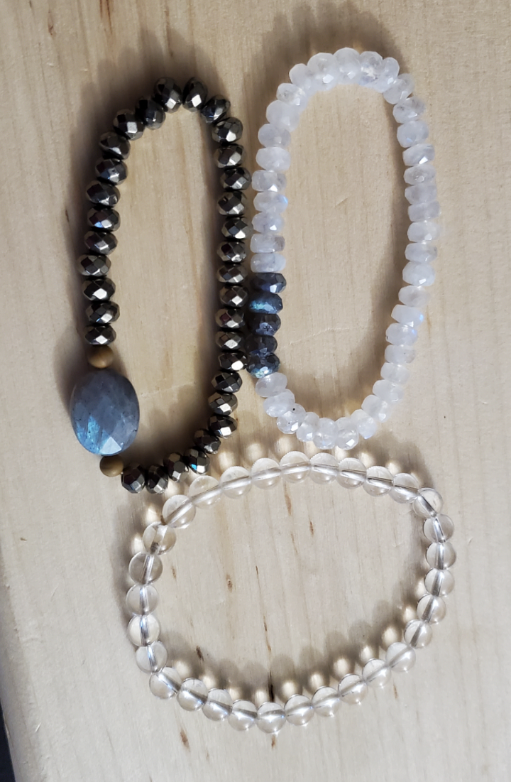 Three Beaded strechable Bracelets thumbnail