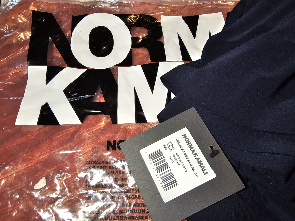 Norma Kamali  Long sleeve drop shoulder top in Midnight - photo 2
