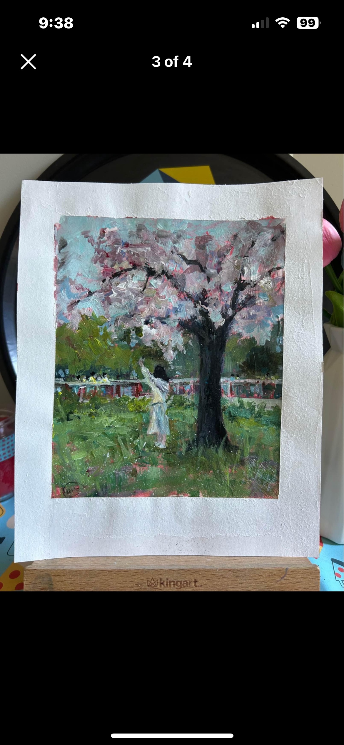 “Under the Blossom” original acrylic painting image indicator(2)