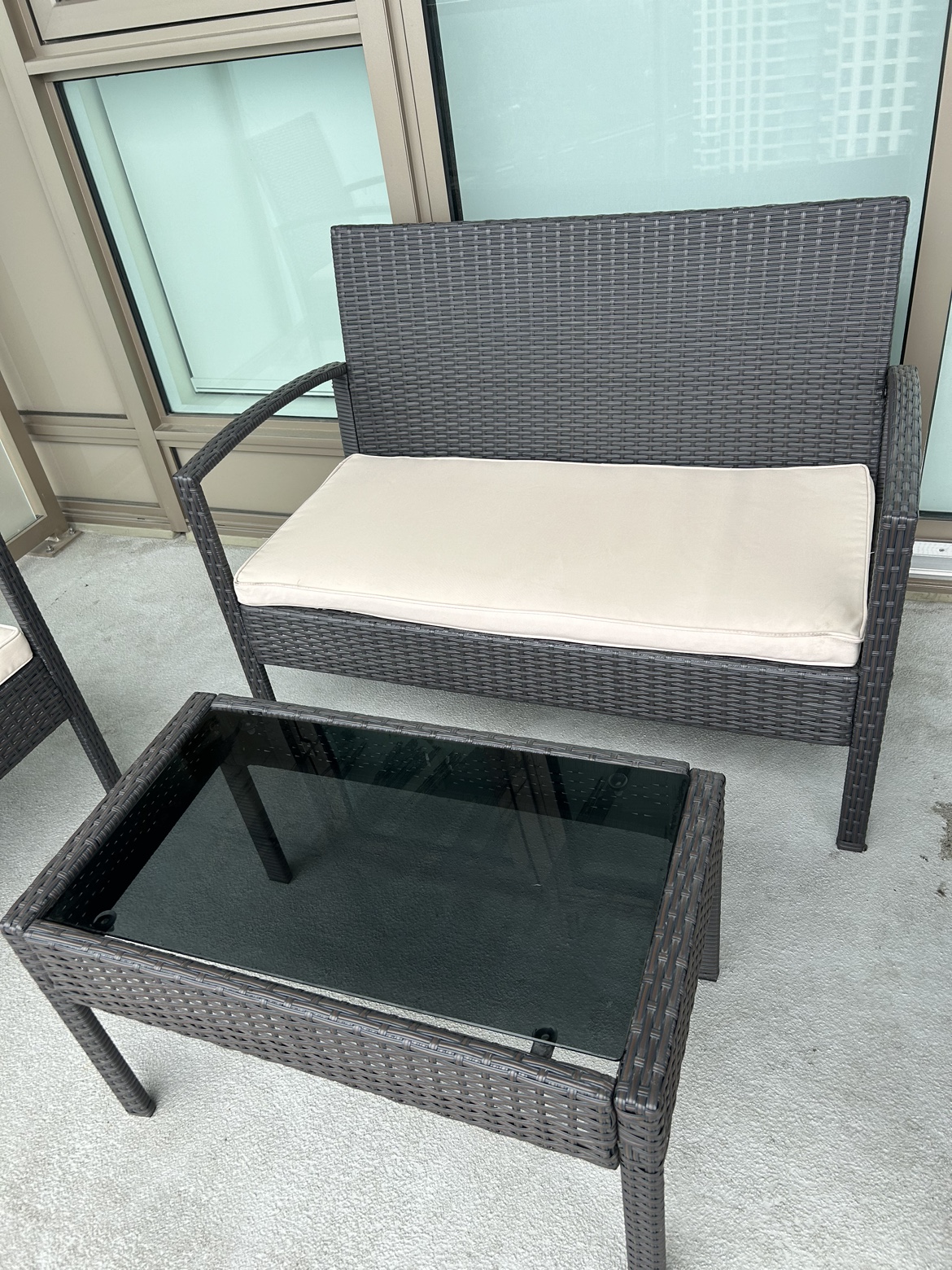 4 Pieces Patio Set with Loveseat Sofas and Coffee Table image indicator(5)