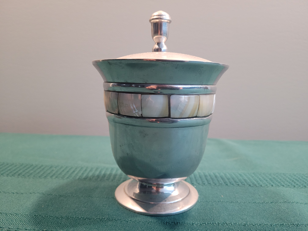 Silver and Mother of Pearl Lidded Jar