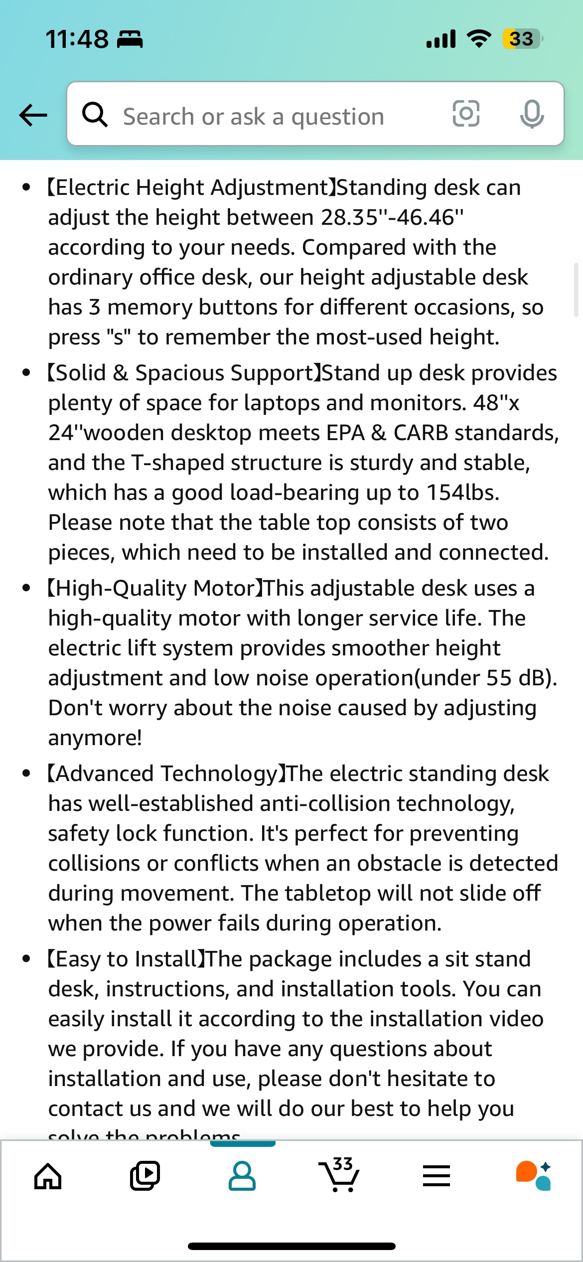 Electric Height Adjustable Standing Desk - photo 3