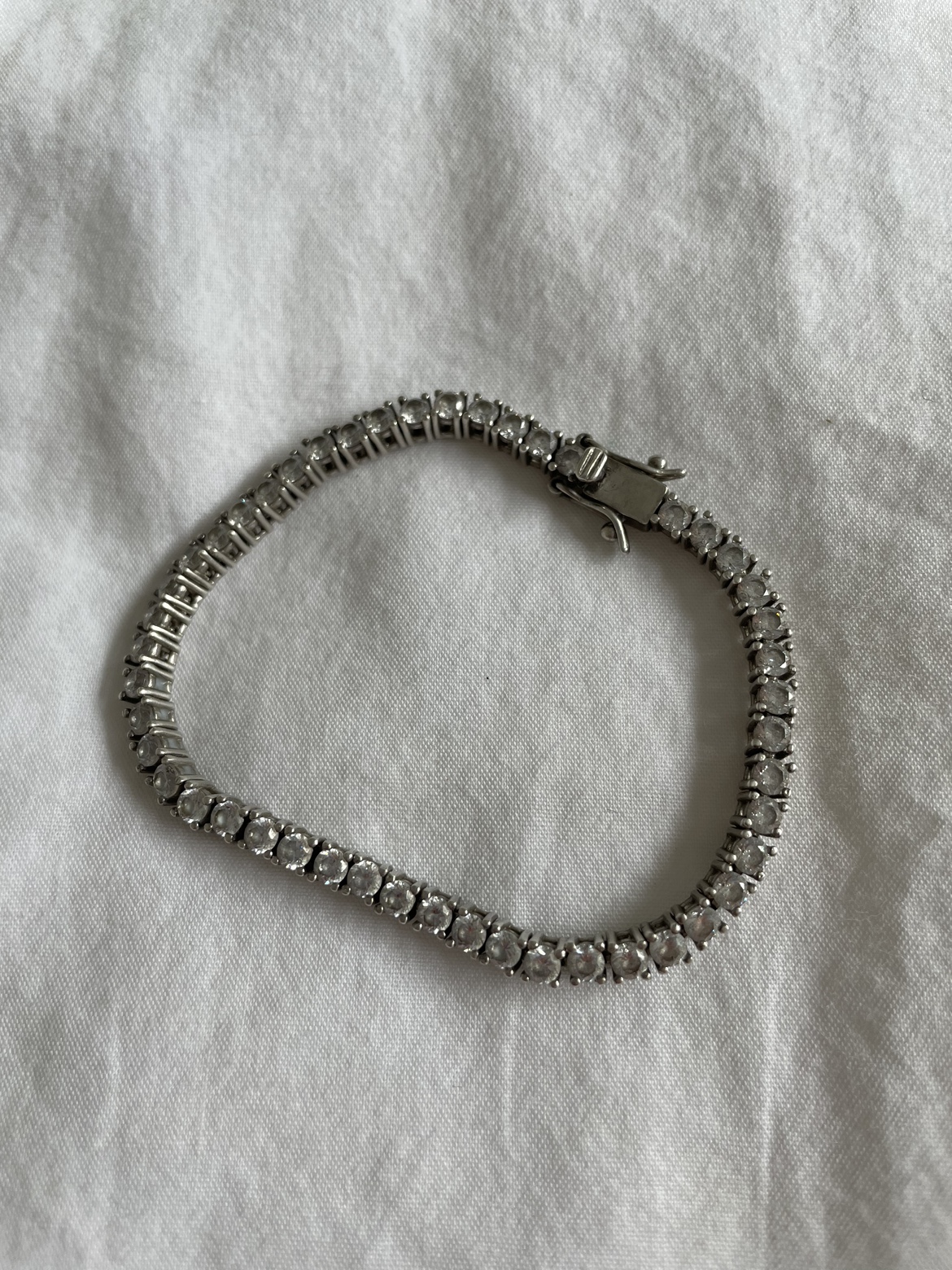 Sterling silver tennis bracelet thumbnail