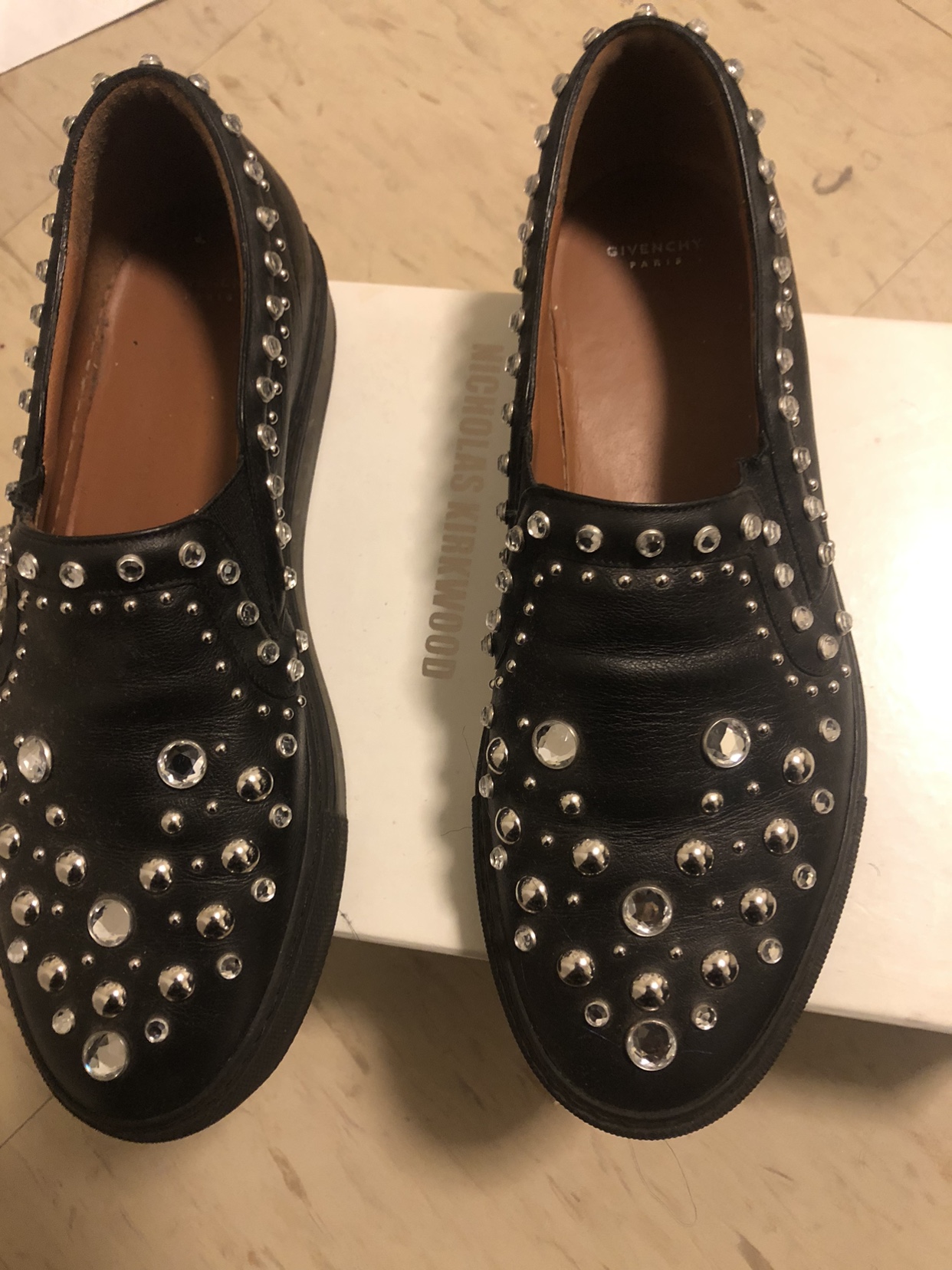 Authentic Givenchy studded slip ons women’s shoes image indicator(2)