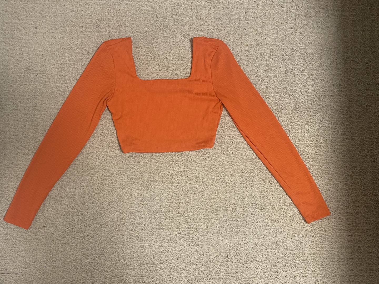 Orange Long Sleeve Crop Top image indicator(4)