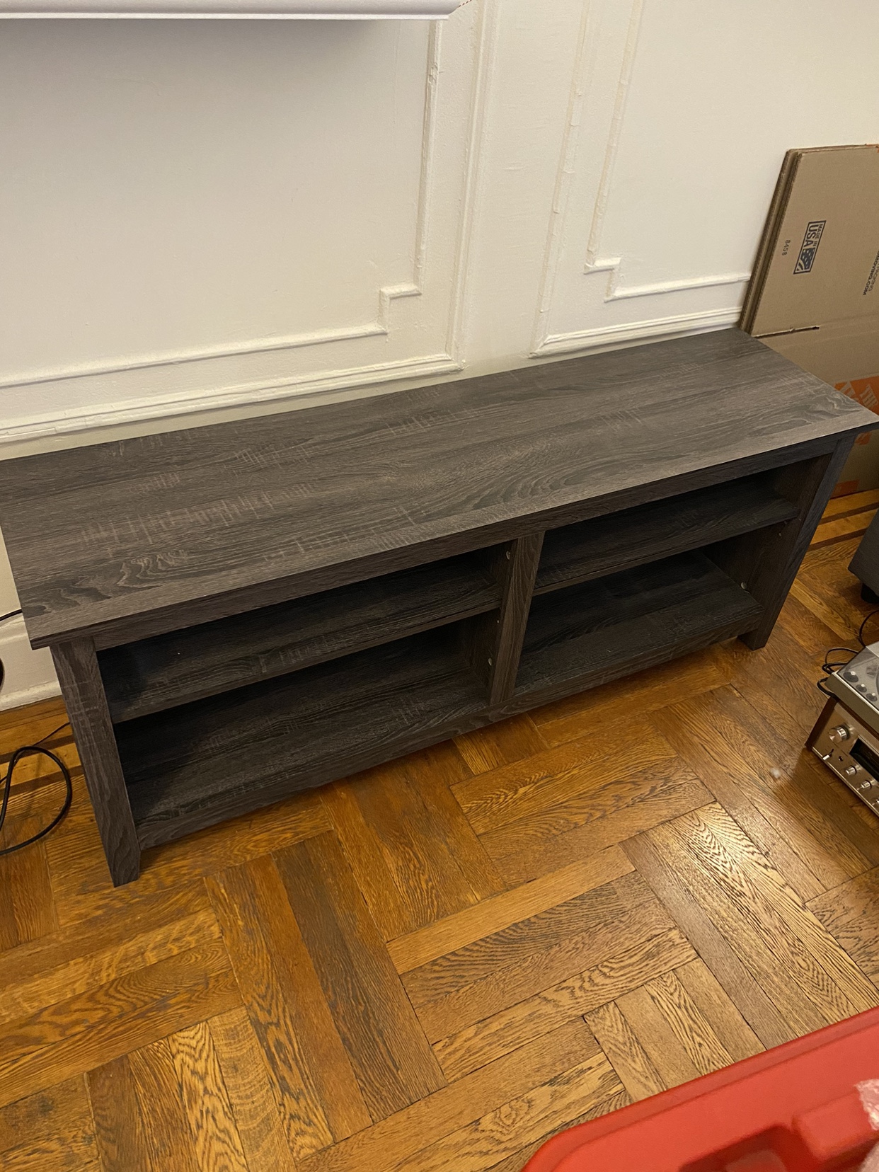Grey TV display entertainment unit
