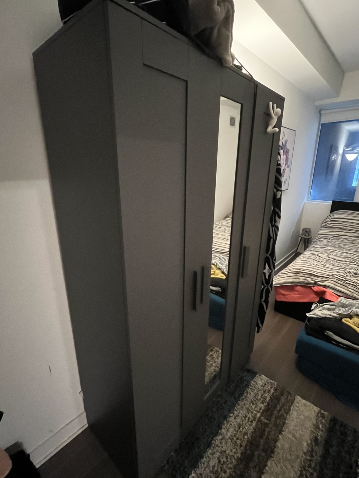 Three Door Wardrobe with Mirror