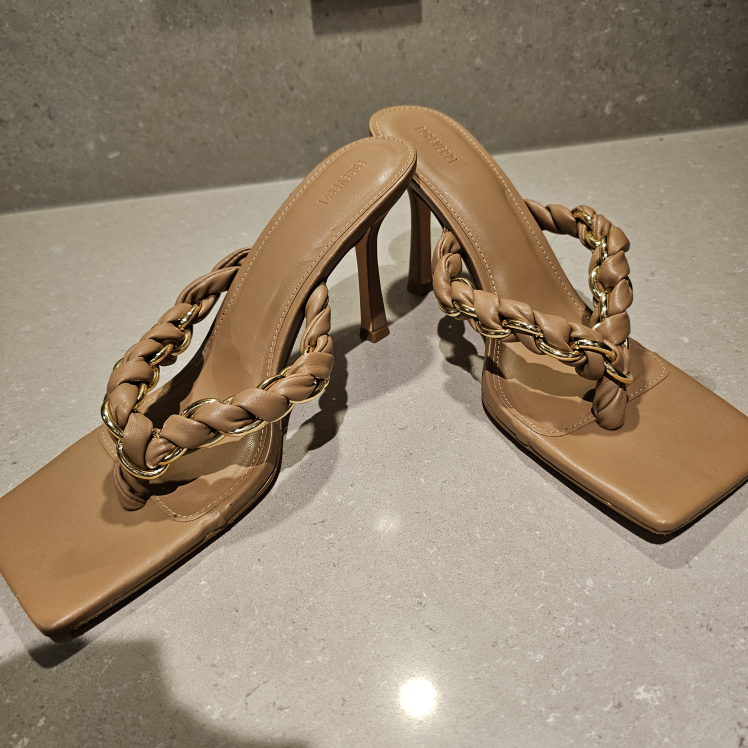 Forever 21 Braided Chain Heeled Sandals thumbnail