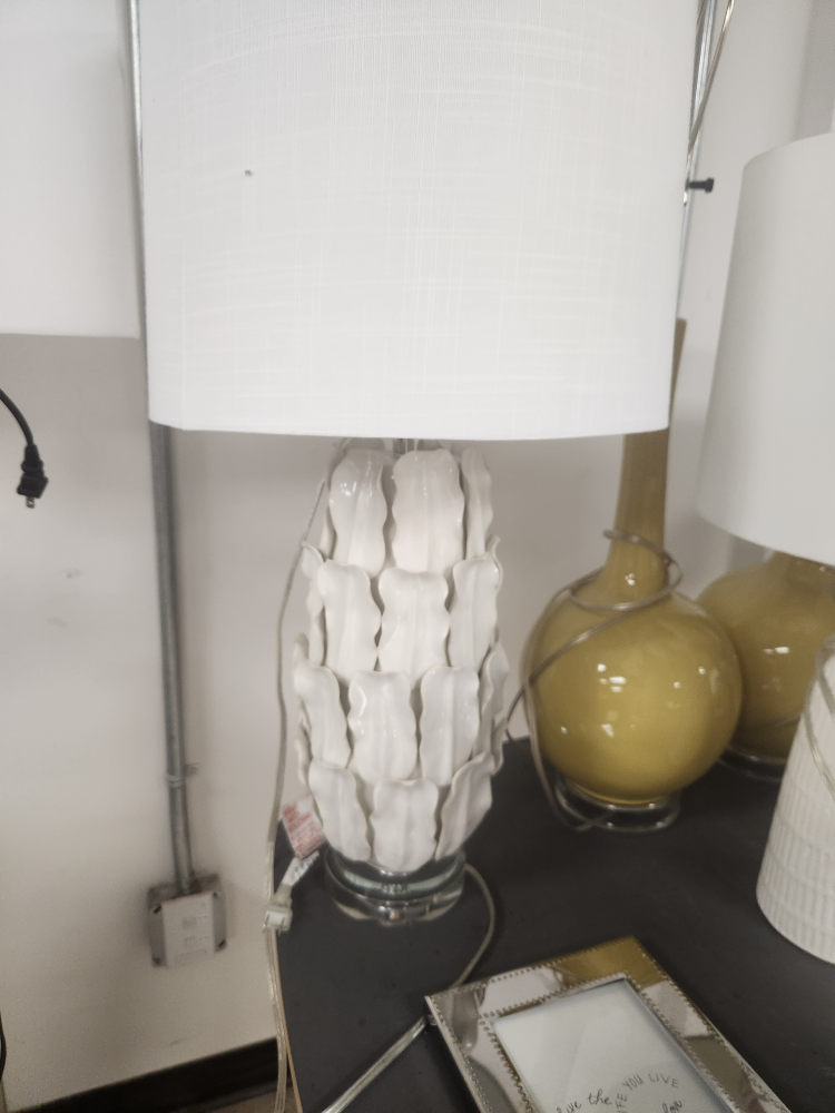 2 White Ceramic Table Lamps