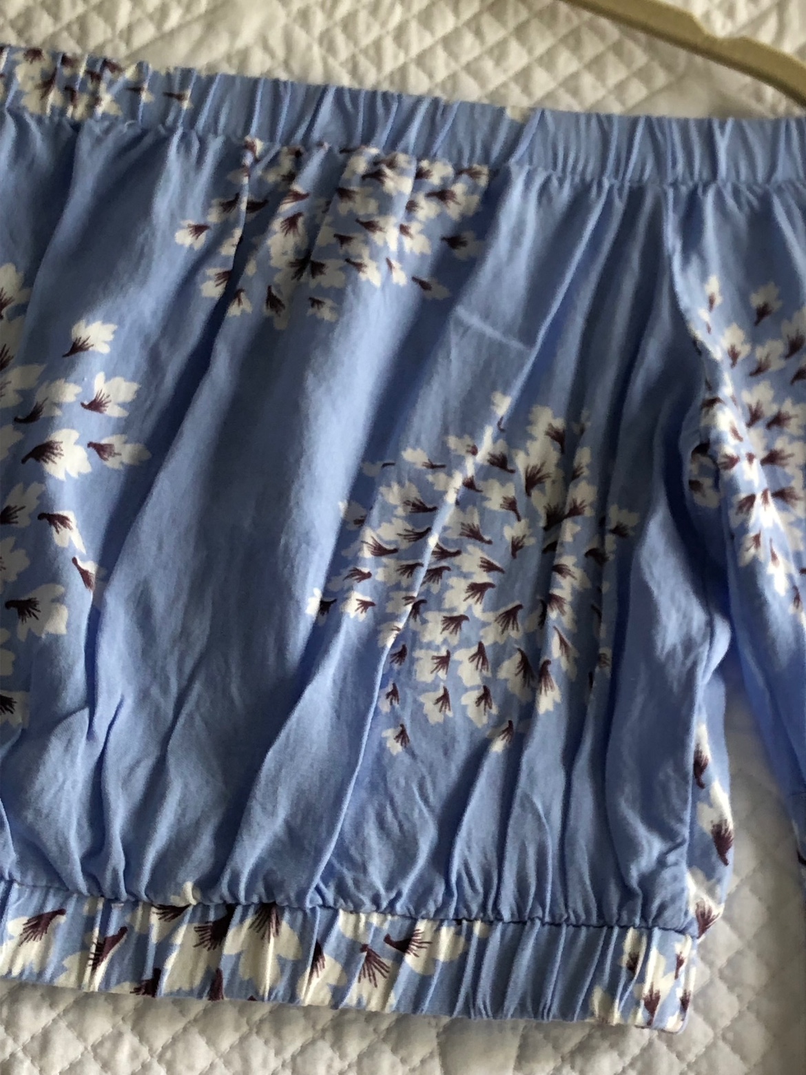 *New* Blue Floral Bell Sleeved Crop Top image indicator(3)