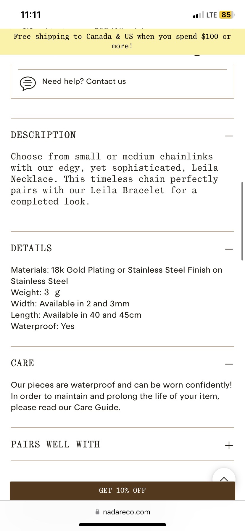 Nadaré Co. Rope chain necklace image indicator(4)