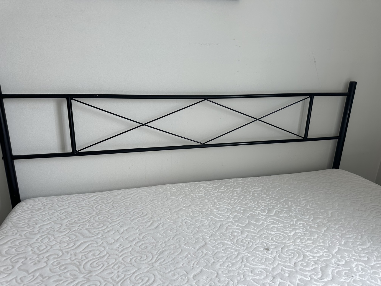 Black Metal Bed Frame and mattress - queen - photo 2