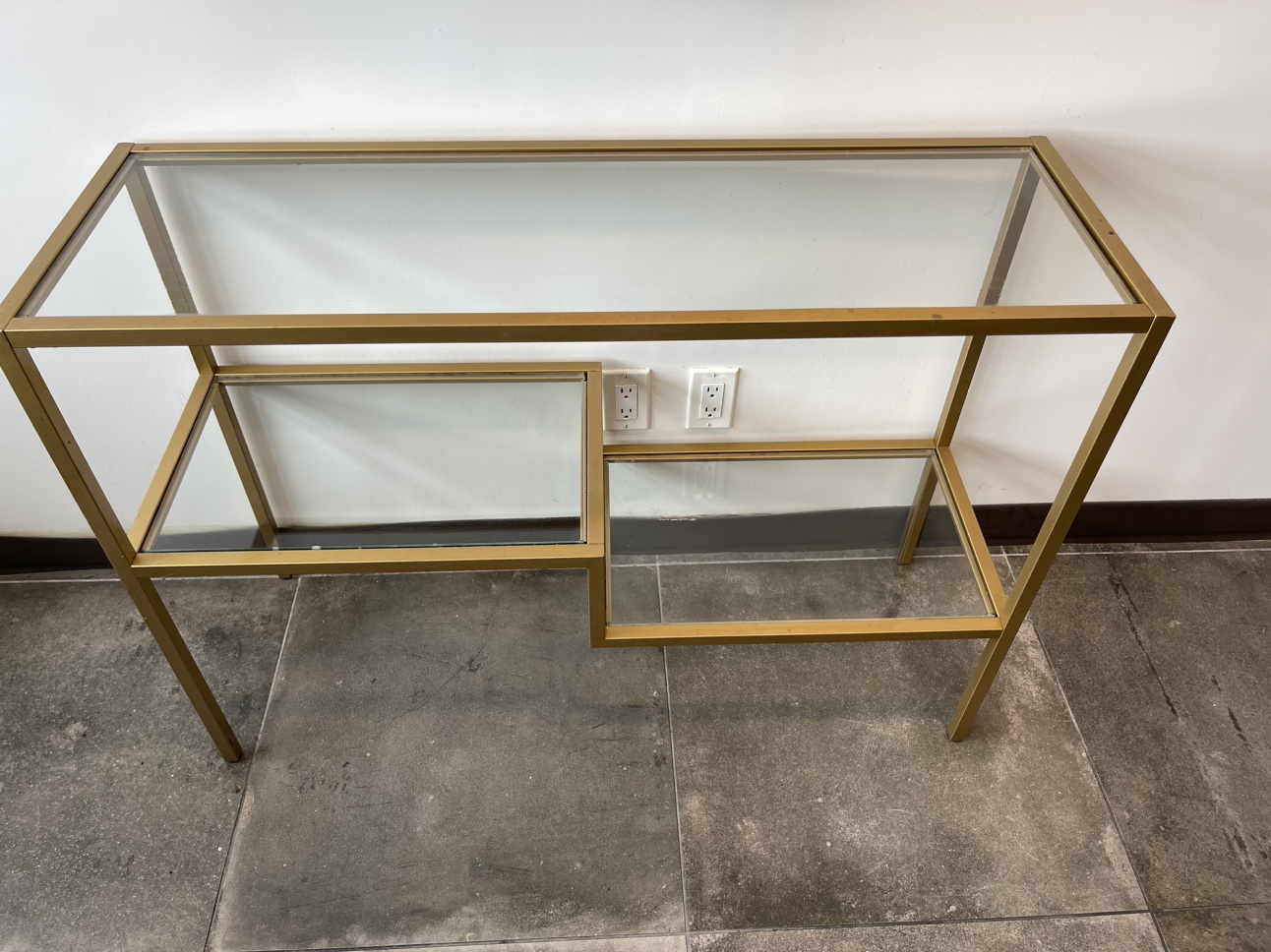 Gold Glass Console Table