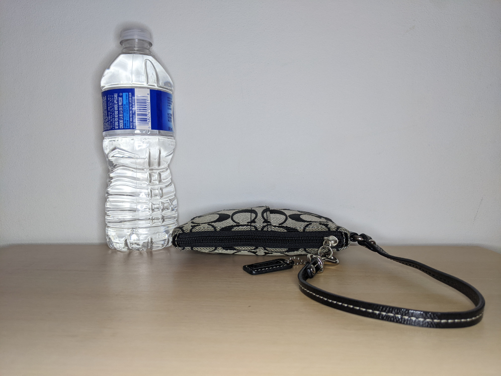 Coach Classic Signature Monogram Wristlet Black Coin Purse image indicator(4)