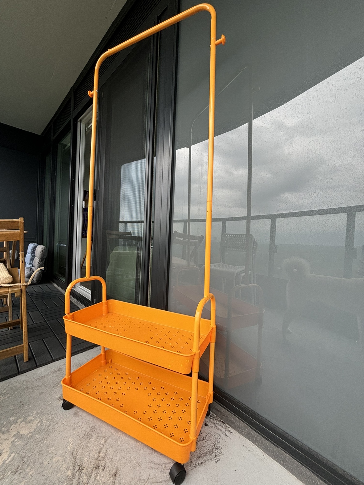 Orange Rolling Hanger Rack