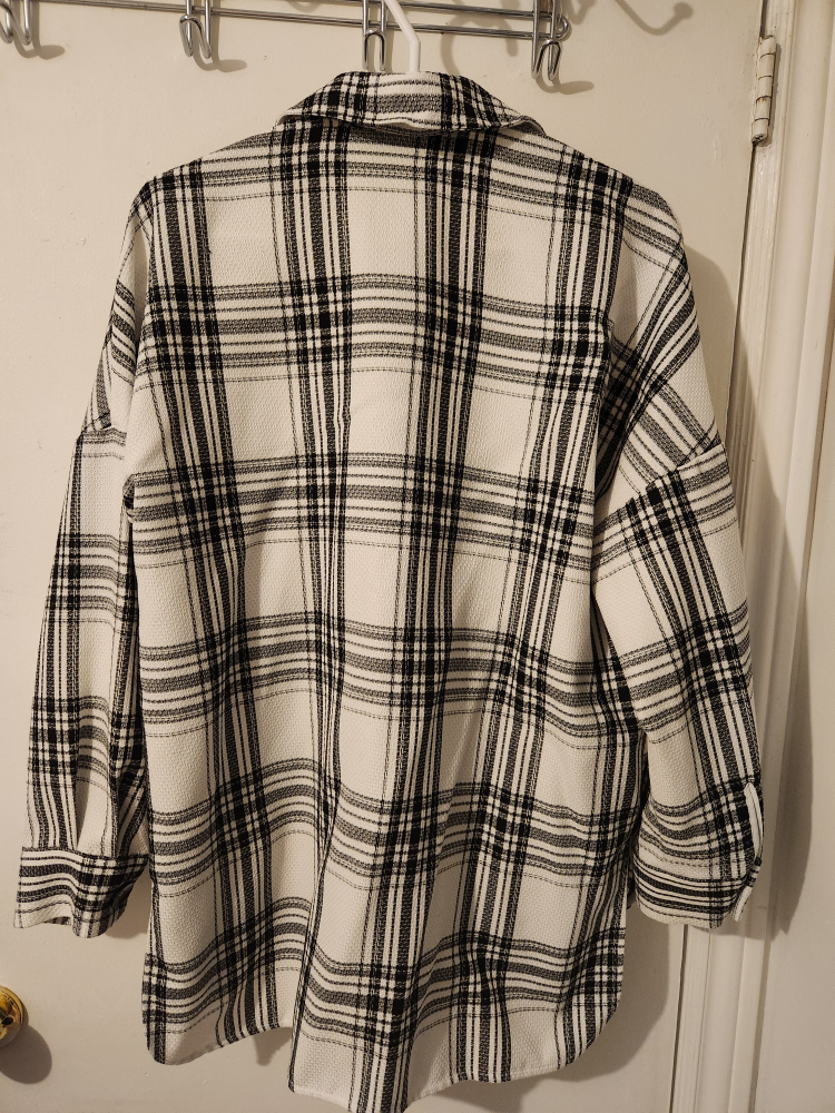 Zara Black & White Plaid Shirt (XS) - photo 4