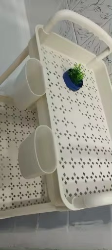 MOVABLE TROLLEY CART, PLASTIC WITH LITTLE DENTS image indicator(7)