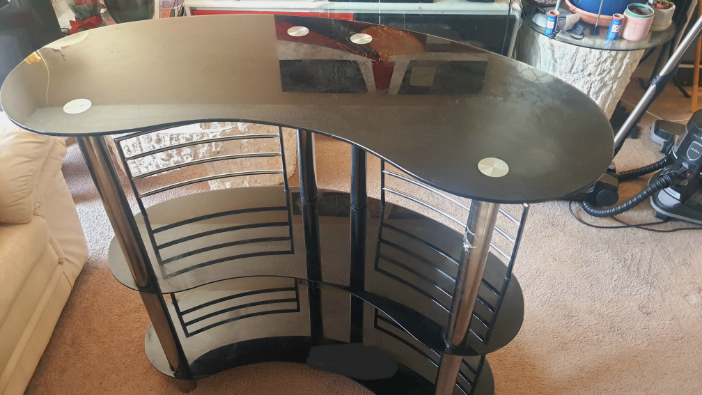 Black Glass and Chrome Liqour Bar Rack
