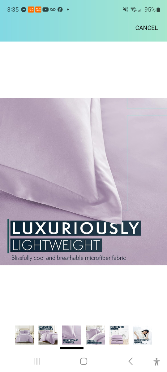 Brand new 3 pcs Lavender queen size duvet cover & 2 shams. - photo 3