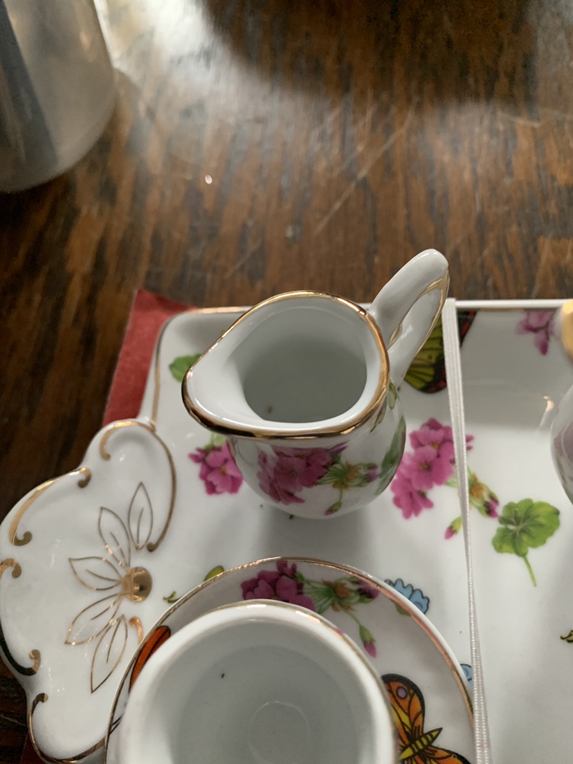 Miniature China Tea Set.Plate,Cup,Tea Pot image indicator(4)