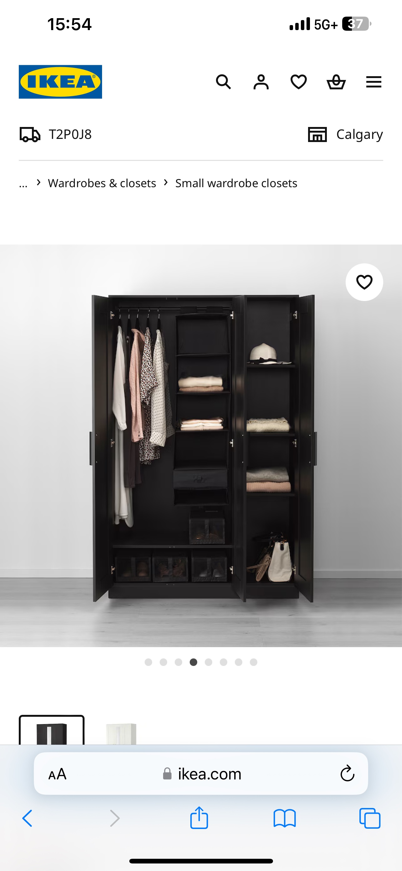 Black Wardrobe with Mirror - photo 2