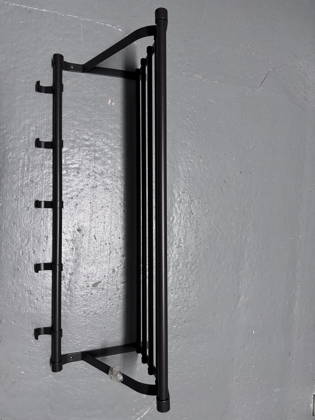 Black Wall Mounted Coat hanger and Shelf (Ikea)