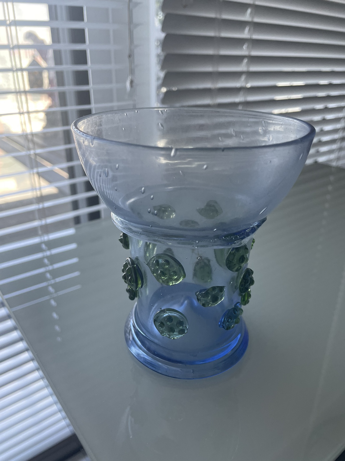 Blue and Green Glass Cup from Estonia #freecycle thumbnail