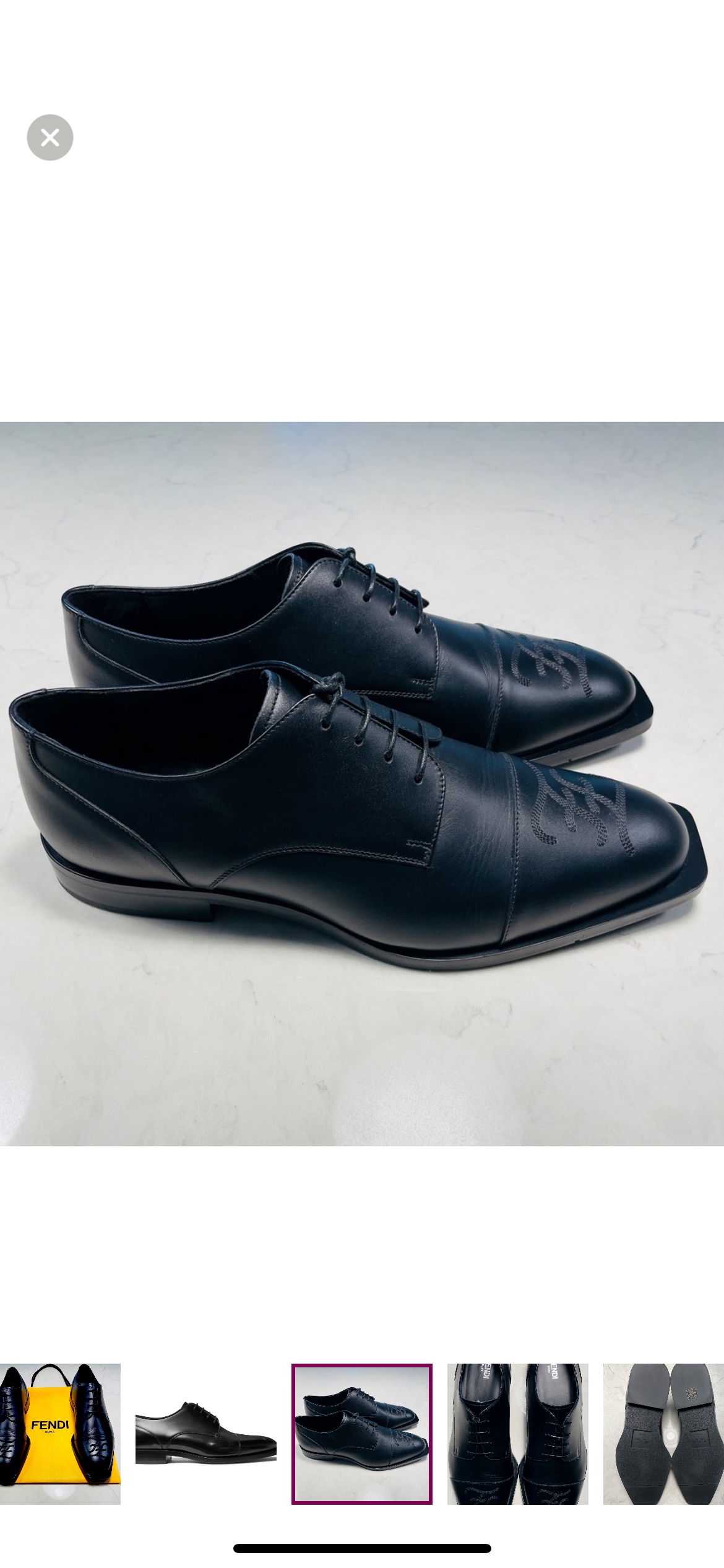 Fendi Black Leather FF Karligraphy Lace Up Derby - photo 5